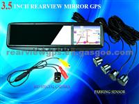 3.5 Inch GPS Navigation Rearview Mirror Monitor Support RCA Inputs For Camera And SD Card For Toyota Prius Yaris From 2005 To 2011