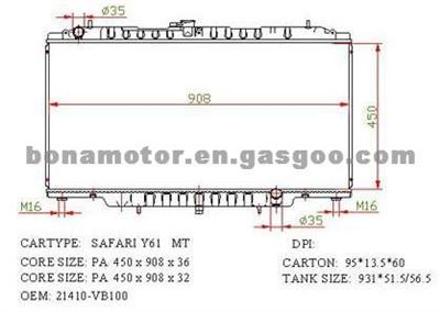 Radiator NISSAN SAFARI Y61 21410-VB100