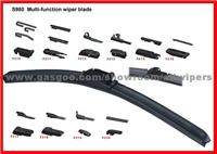 10 In 1 Adapter Auto Frame Wiper Blade , LHD ,U Hook Arm Auto Wiper Blade Universal Type 16'-26' China Exporter