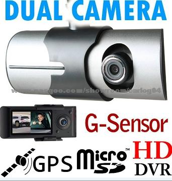 HD Car black box with Dual cameras GPS tracking and G Sensor