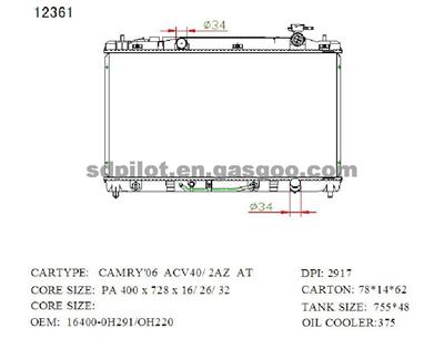 DPI 2917 Radiators For TOYOTA CAMRY 2006-