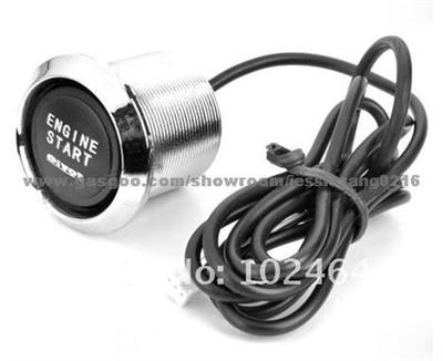One-Key Engine Start Button Switch Set For Auto Refitting With Red Light (DC 12V/30A)