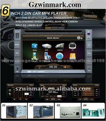 2 Din 6.2 Inch TFT LCD Touch Screen Car DVD GPS With TV, Radio, Bluetooth, Ipod, SD, USB, Steering Wheel Control, Etc