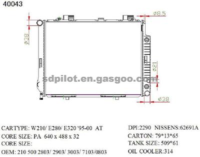 Auto Radiator For Benz W210/E280/E320