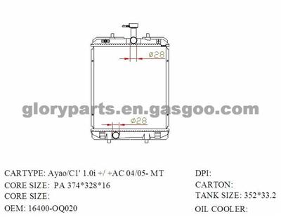 Toyota Radiator 16400-0Q010