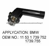 BMW thermostat assembly coolant water flange 11 53 1 739 752