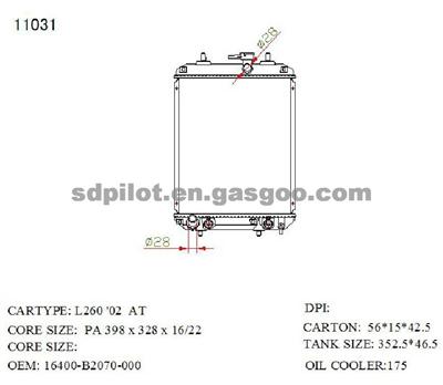 Radiator For Daihatsu L260S OEM: 16400-B2070-000