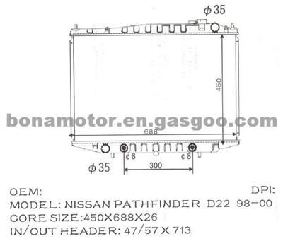 Radiator Nissan Navara D22 1998-2000 21460-2s810 21460-3s100