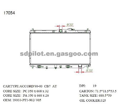 Auto Radiator For Honda Accord ' 90-93 CB7 AT (DPI: 19)