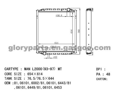 MAN L 2000 Auto Radiator 81061016002