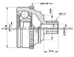 CV Joint For VW OE 701498340AX