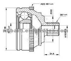 CV Joint For VW OE 701 407 321C,701 498 099A,701 498 099 AX