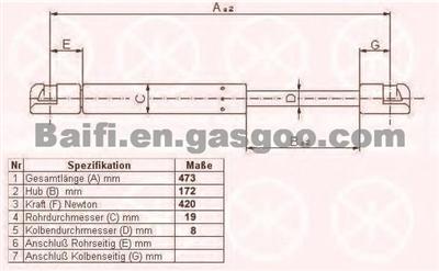 Chevrolet Gas Spring OE 96324119 ,96306157