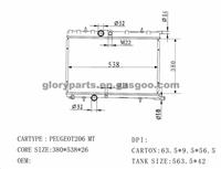 PEUGEOT 206 Radiator 133038