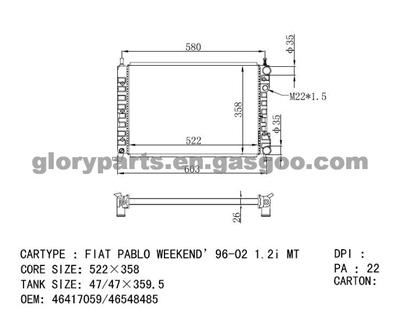 FIAT Palio Radiator 46417059