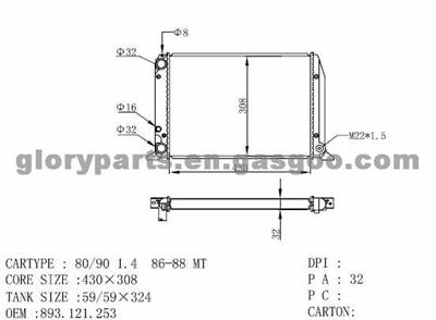 AUDI 80 Radiator 893121253