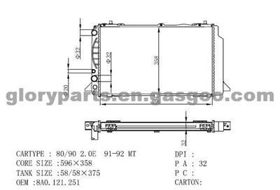 AUDI 80 Radiator 8A0121251