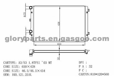AUDI A3 Radiator 1K0.121.251L