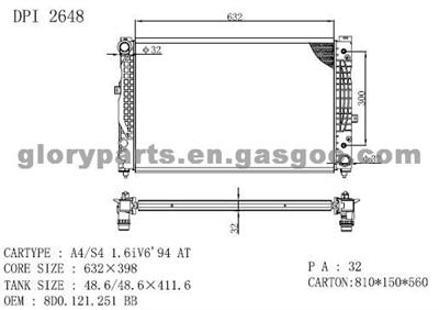 AUDI A4 Radiator 8D0121251B