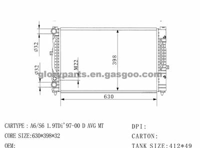 AUDI A4 Radiator 8D0121251AJ/Q/AC