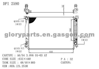 AUDI A6 Radiator 8E0121251M