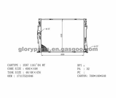 BMW Radiator 17117521046/17117562079