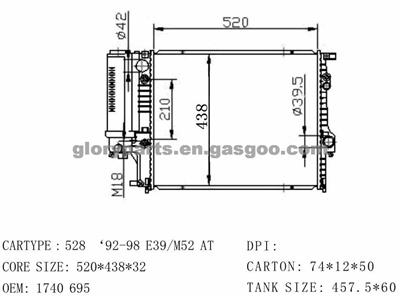 BMW 5E Radiator 1740699