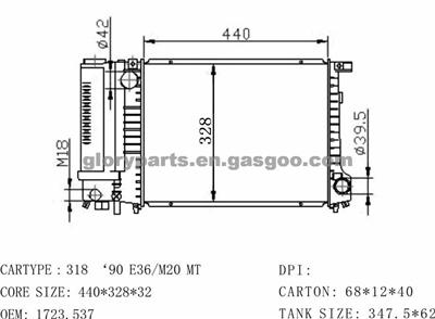 BMW 5E Radiator 1719304