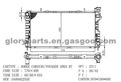 CHRYSLER Caravan Radiator 4809168AC