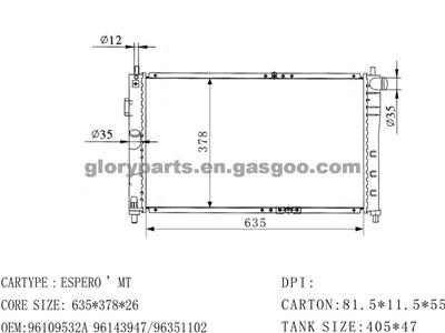 DAEWOO Espero Radiator 96143947
