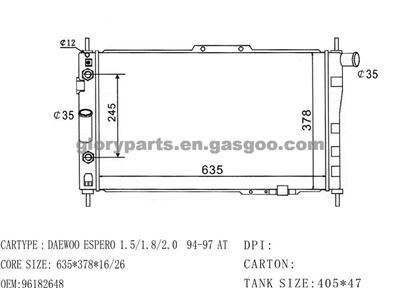 DAEWOO Espero Radiator 96182648