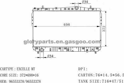 DAEWOO Lacetti Radiator 96553378