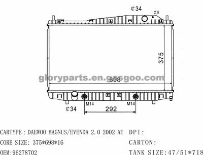 DAEWOO Magnus Radiator 96278702