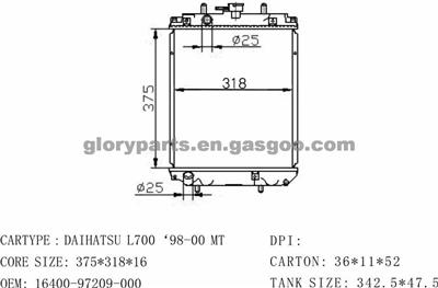 DAIHATSU L700 Radiator 16400-97209-000