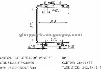 DAIHATSU L700 Radiator 16400-97211/16400-97212