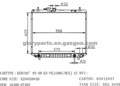 DAIHATSU Terios Radiator 16400-87402