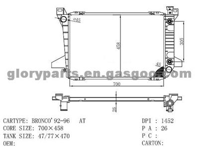 FORD Bronco Radiator F2TH8005RA