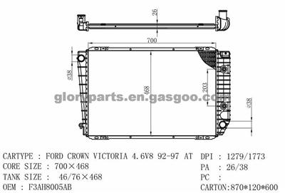 FORD Crown Victoria Radiator F1VH8005AE