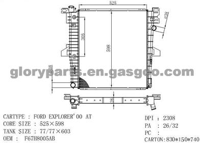 FORD Explorer Radiator XL2H8005CA