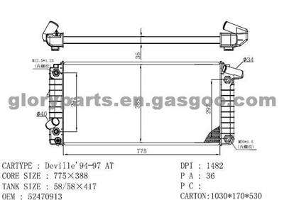 GM Cadillac Radiator 52470913