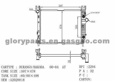 GM Durango Radiator 52028818