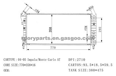 GM Chevrolet Radiator 10324030