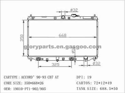 Honda Accord Radiator 19010P45G01