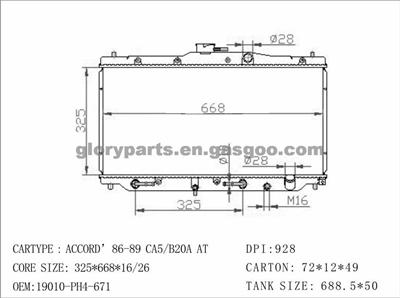 Honda Accord Radiator 19010-PH4-671