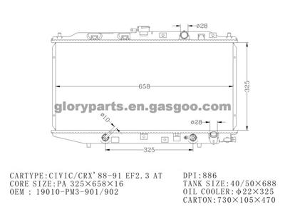 Honda Civic Radiator 19010-PM3-901