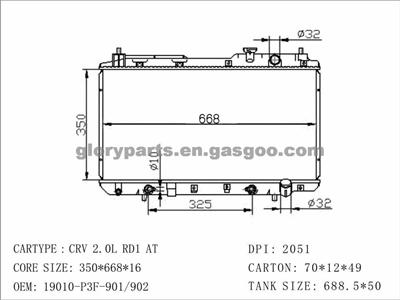 Honda CRV Radiator 19010-P3F-901