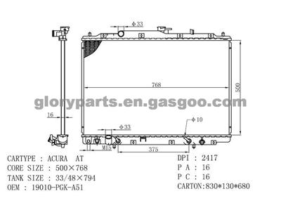 Honda Odyssey V6RL1 Radiator 19010-98F-J51