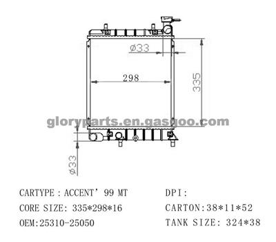 HYUNDAI Accent Radiator 25310-25050