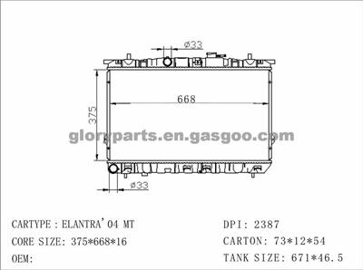 HYUNDAI Elantra Radiator 25310-2D110