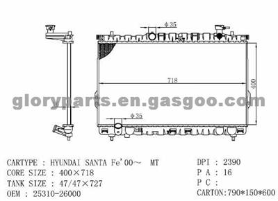 HYUNDAI Santa Fe Radiator 25310-26000